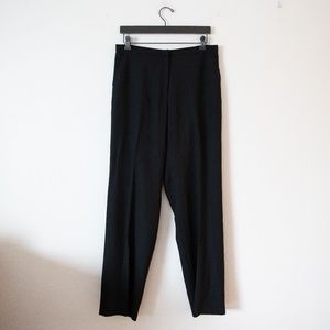 Eileen Fisher Pull On 100% Wool Pants Elastic Waist Front Zip